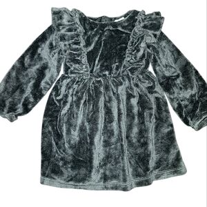 NWT Miki Miette Black Velour Long Sleeve Dress Size 9 Month